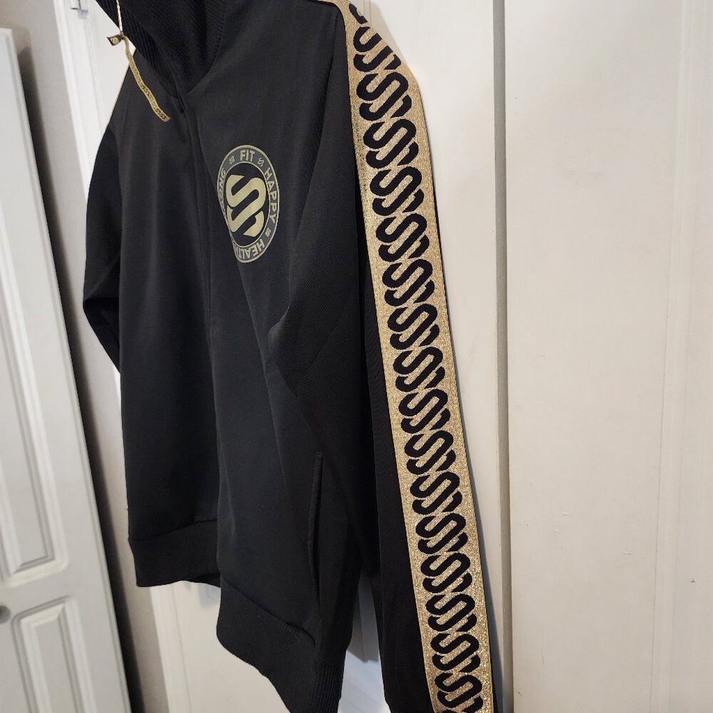 Sharny & Julius SJ Glitter Ribbon Black Tracksuit Jacket - Woman's Size S - Picture 3 of 9